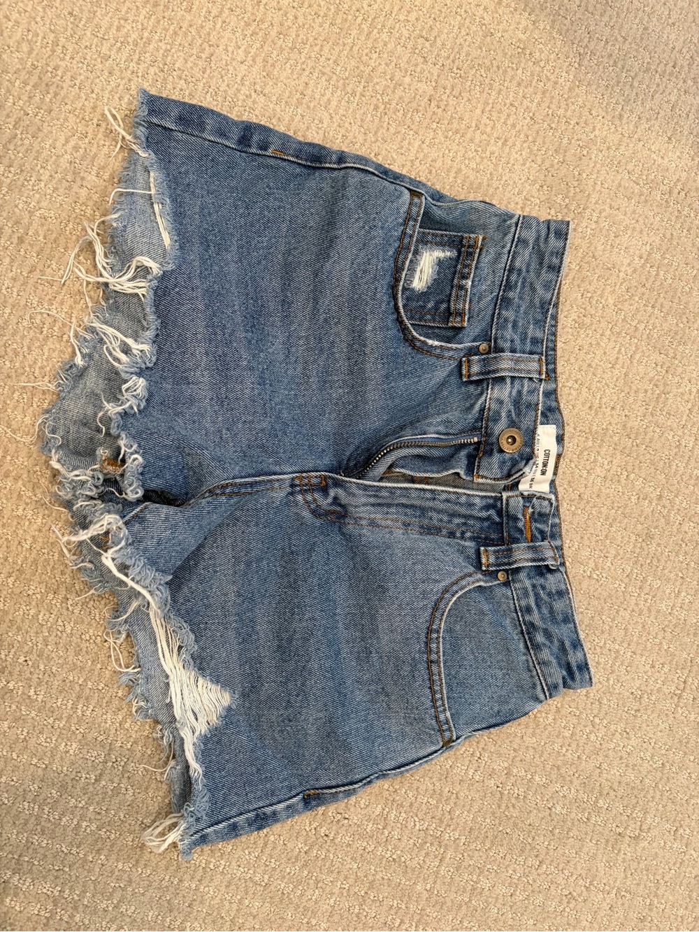 Cotton On Distressed Light Blue Denim Shorts